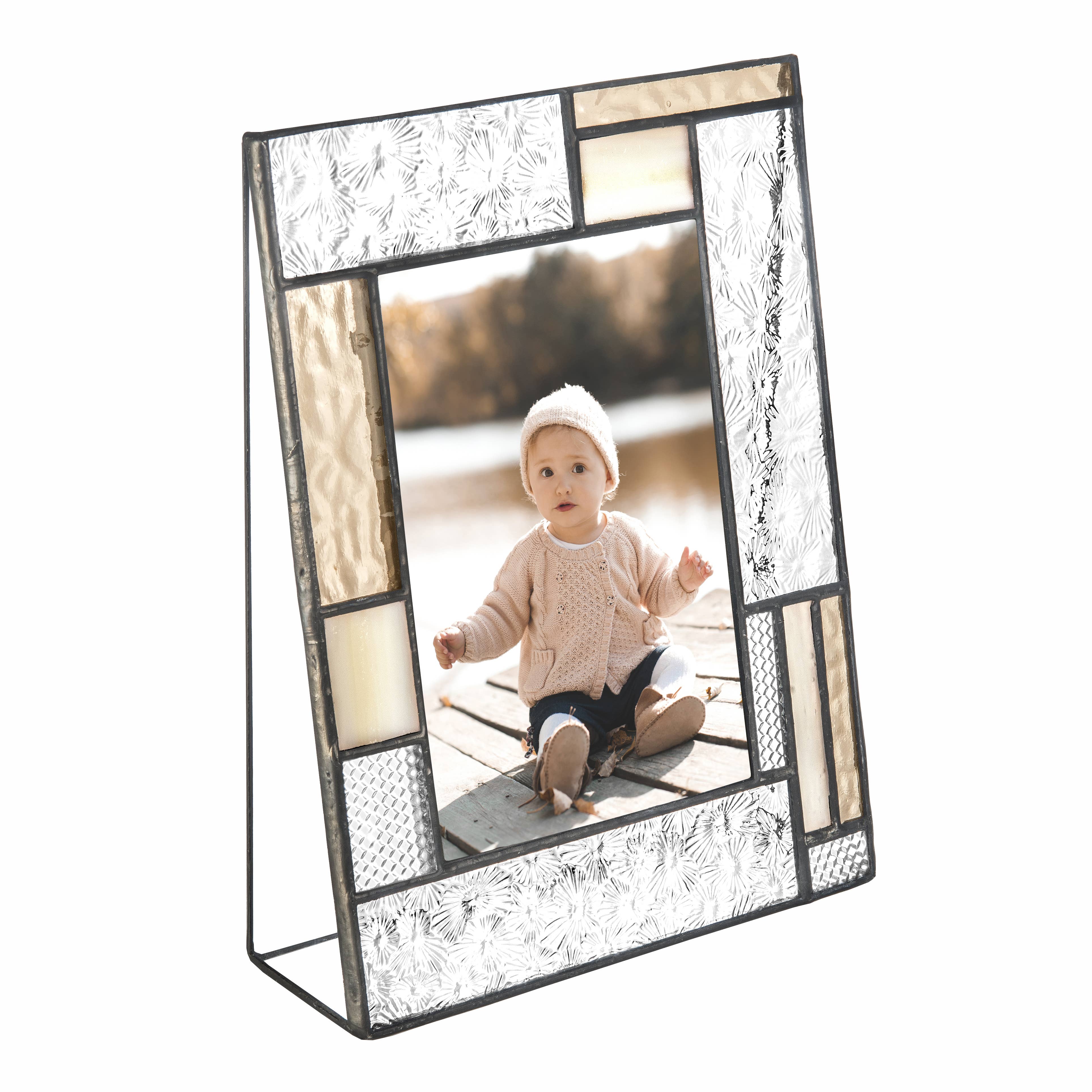 Peach & Ivory Stained Glass Picture Photo Frame - Image 5