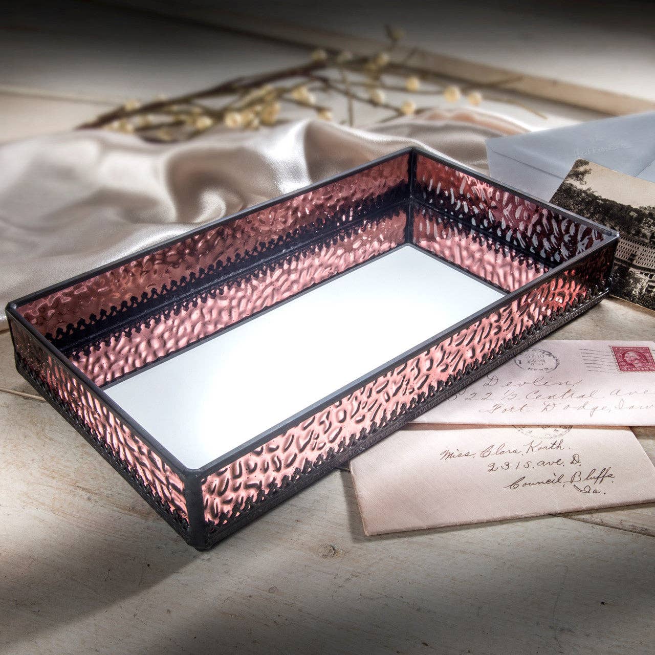 J Devlin Glass Art & Bert Anderson Collection - Tra 126-2 Montrose Glass Tray - Image 3