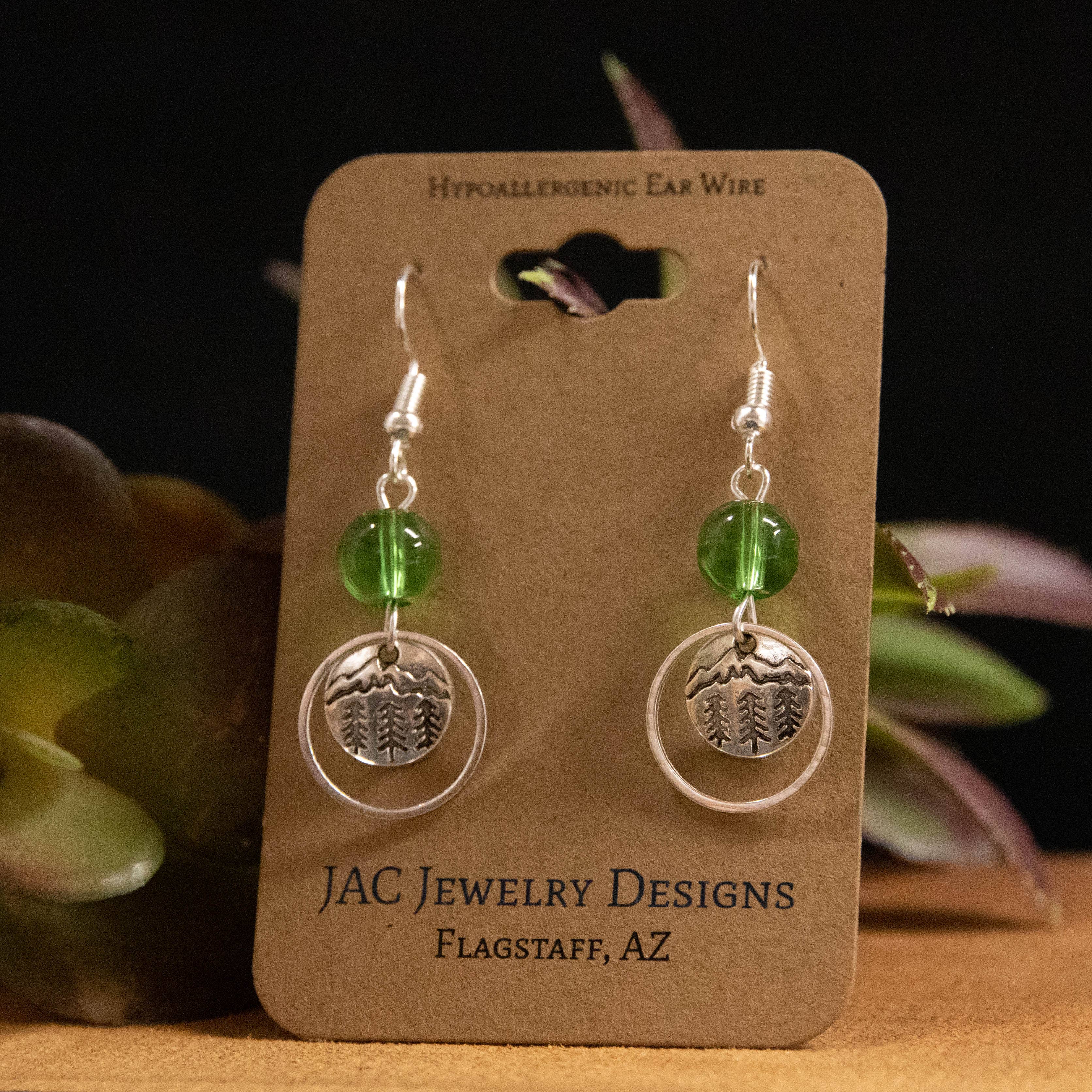 Mountain and Pine Tree Earrings - Image 2