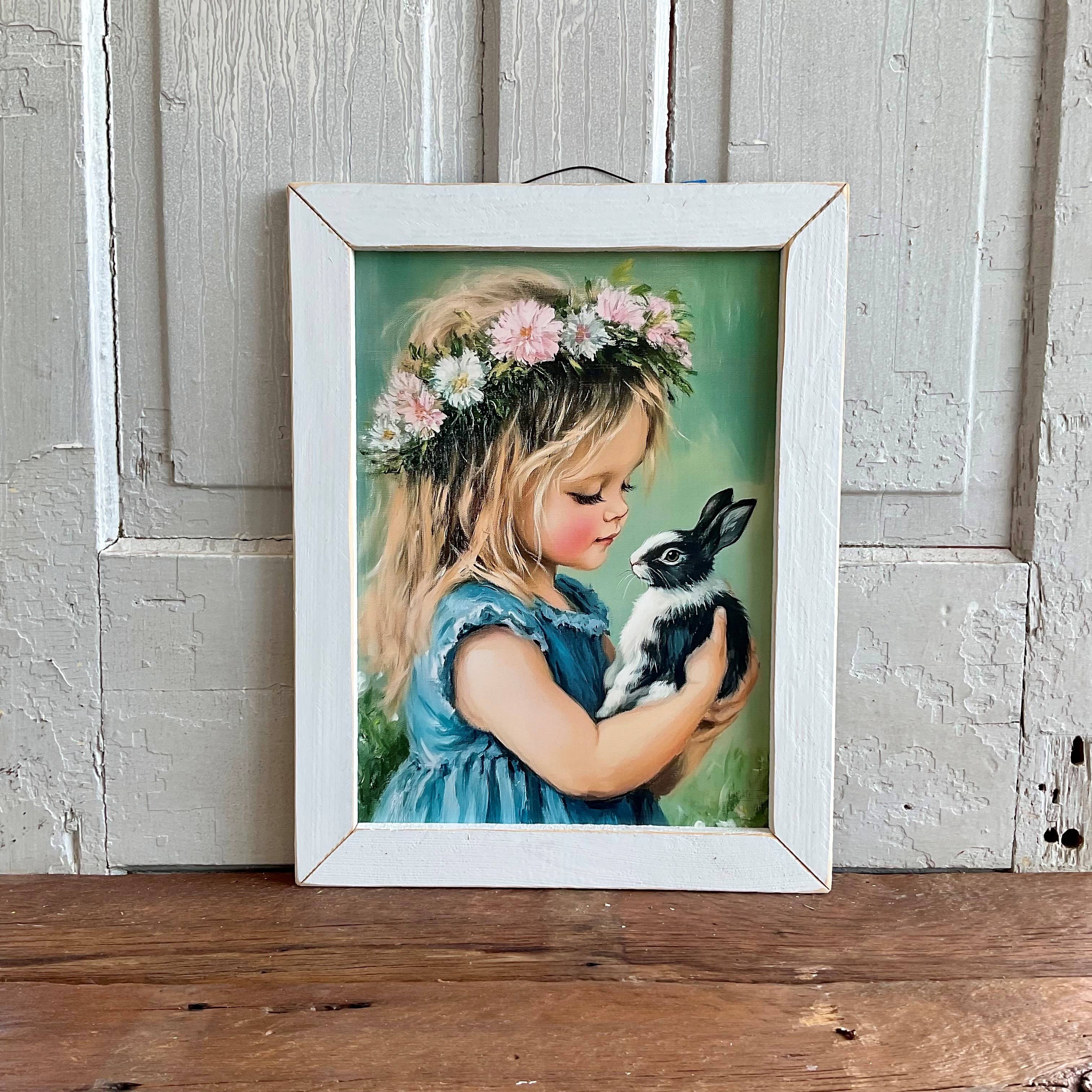 Girl and Baby Bunny - Image 3