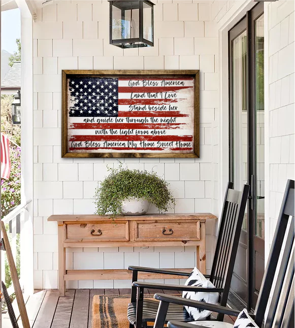 GOD BLESS AMERICAN GRUNGE FLAG - Image 2