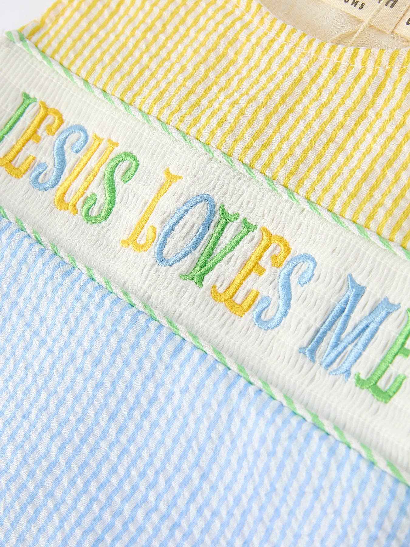 "Jesus Loves Me" Baby Boy Romper: 3M - Image 4