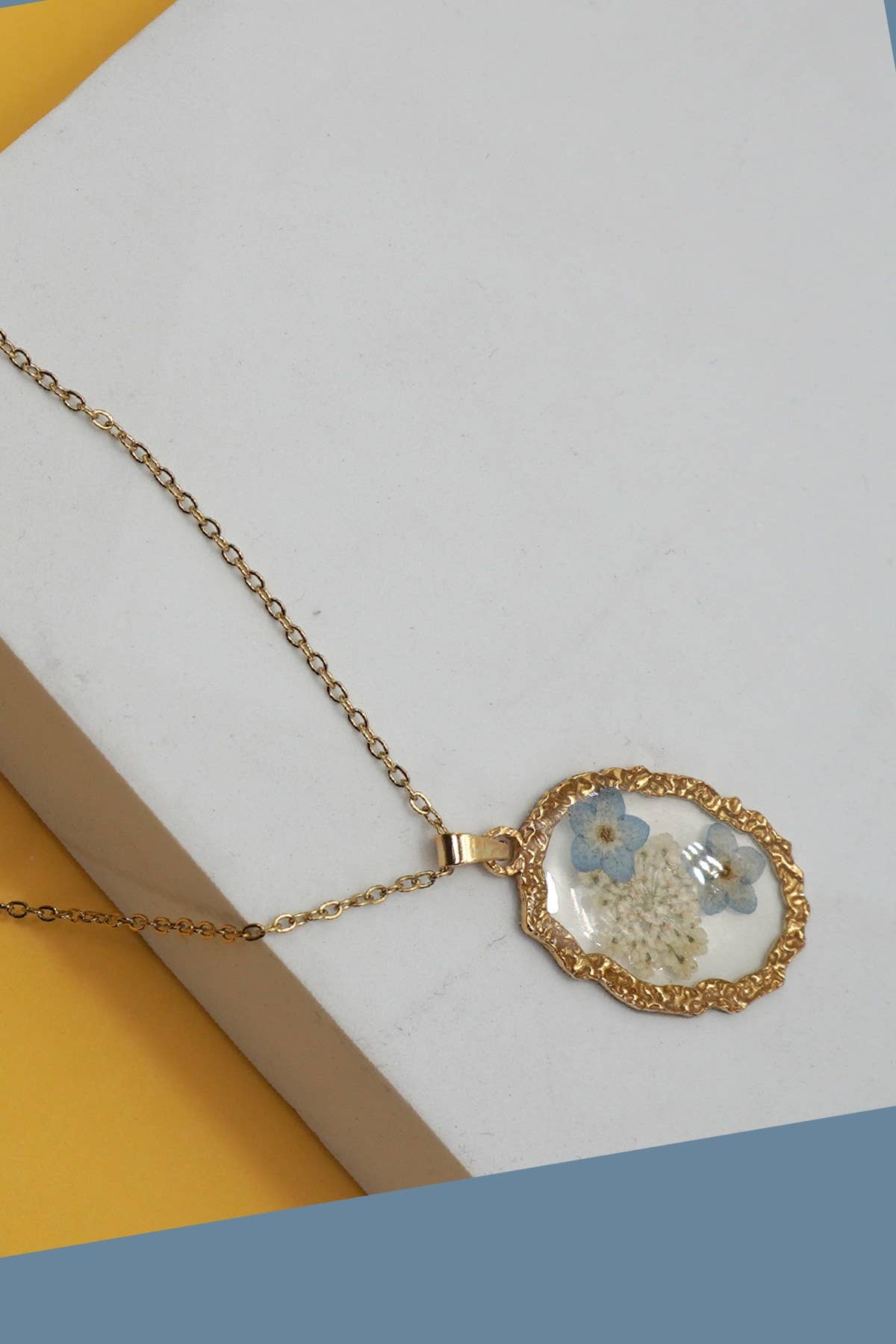 18K STAINLESS STEEL TARNISH FREE FLOWER NECKLACE | 40NK9526 - Image 5