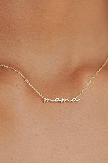 18K STAINLESS STEEL TARNISH FREE MAMA NECKLACE | 40NK9479 - Image 3