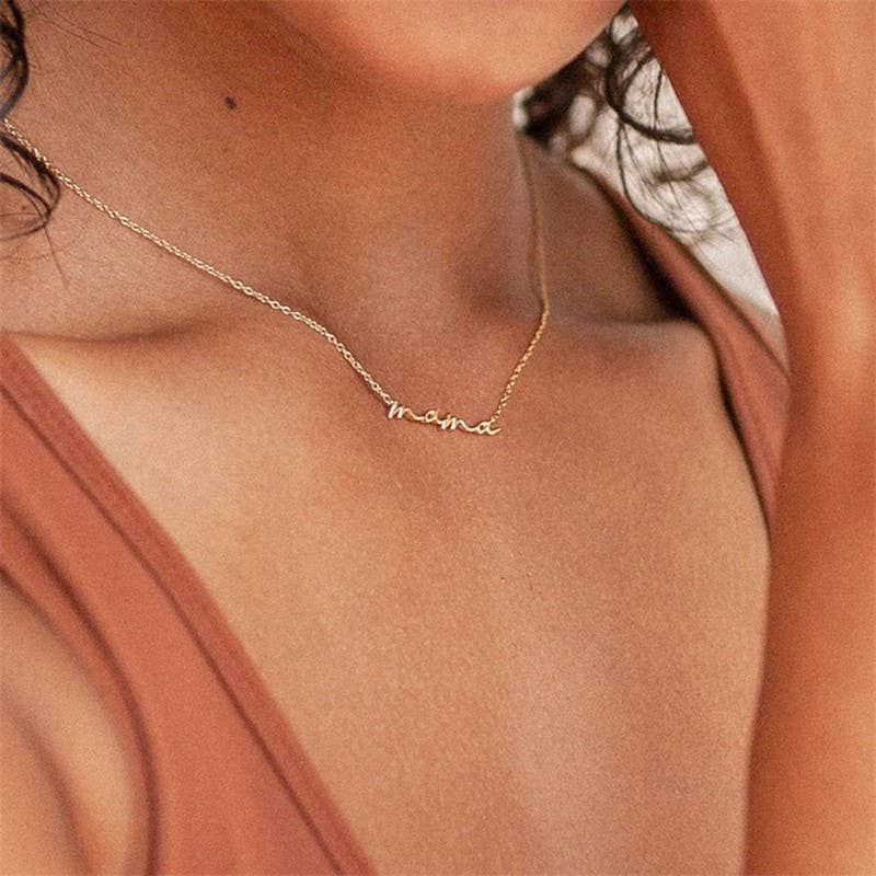 18K STAINLESS STEEL TARNISH FREE MAMA NECKLACE | 40NK9479 - Image 6