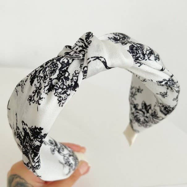 FLORAL TOILE PATTERN VINTAGE HAIR BAND BANGS | 40HB168 - Image 2