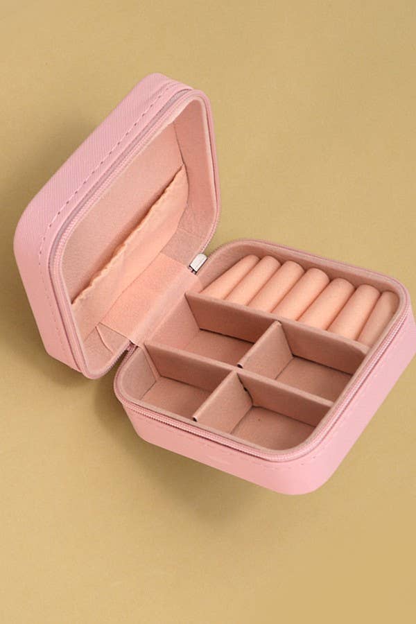 JEWELRY ORGANIZER TRAVEL BOX CASE | Fuchsia - Image 10