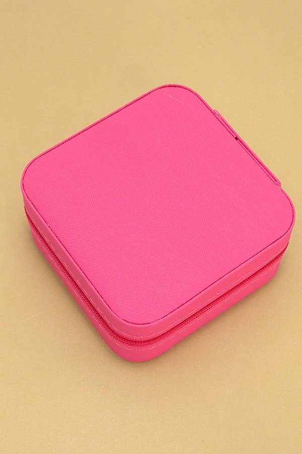 JEWELRY ORGANIZER TRAVEL BOX CASE | Fuchsia - Image 2