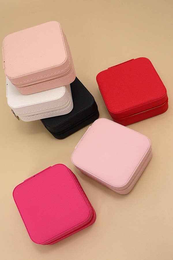 JEWELRY ORGANIZER TRAVEL BOX CASE | Fuchsia - Image 5