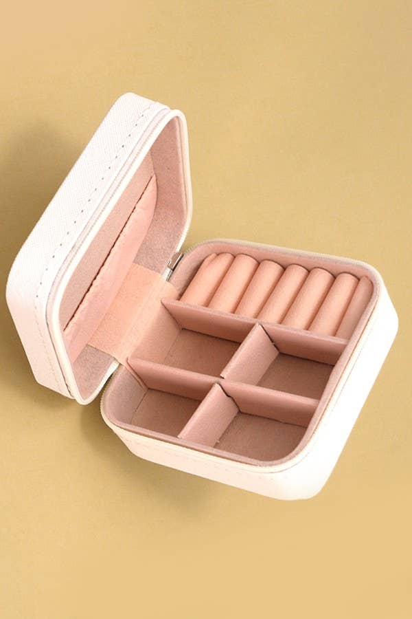 JEWELRY ORGANIZER TRAVEL BOX CASE | Fuchsia - Image 7