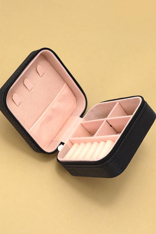 JEWELRY ORGANIZER TRAVEL BOX CASE | Fuchsia - Image 9