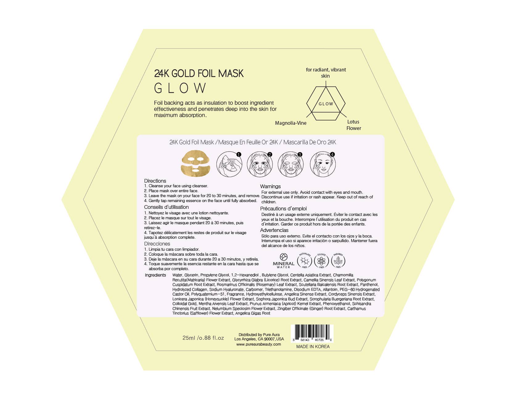 LUXURY 24K GOLD METALLIC FACIAL FOIL MASK - Image 5