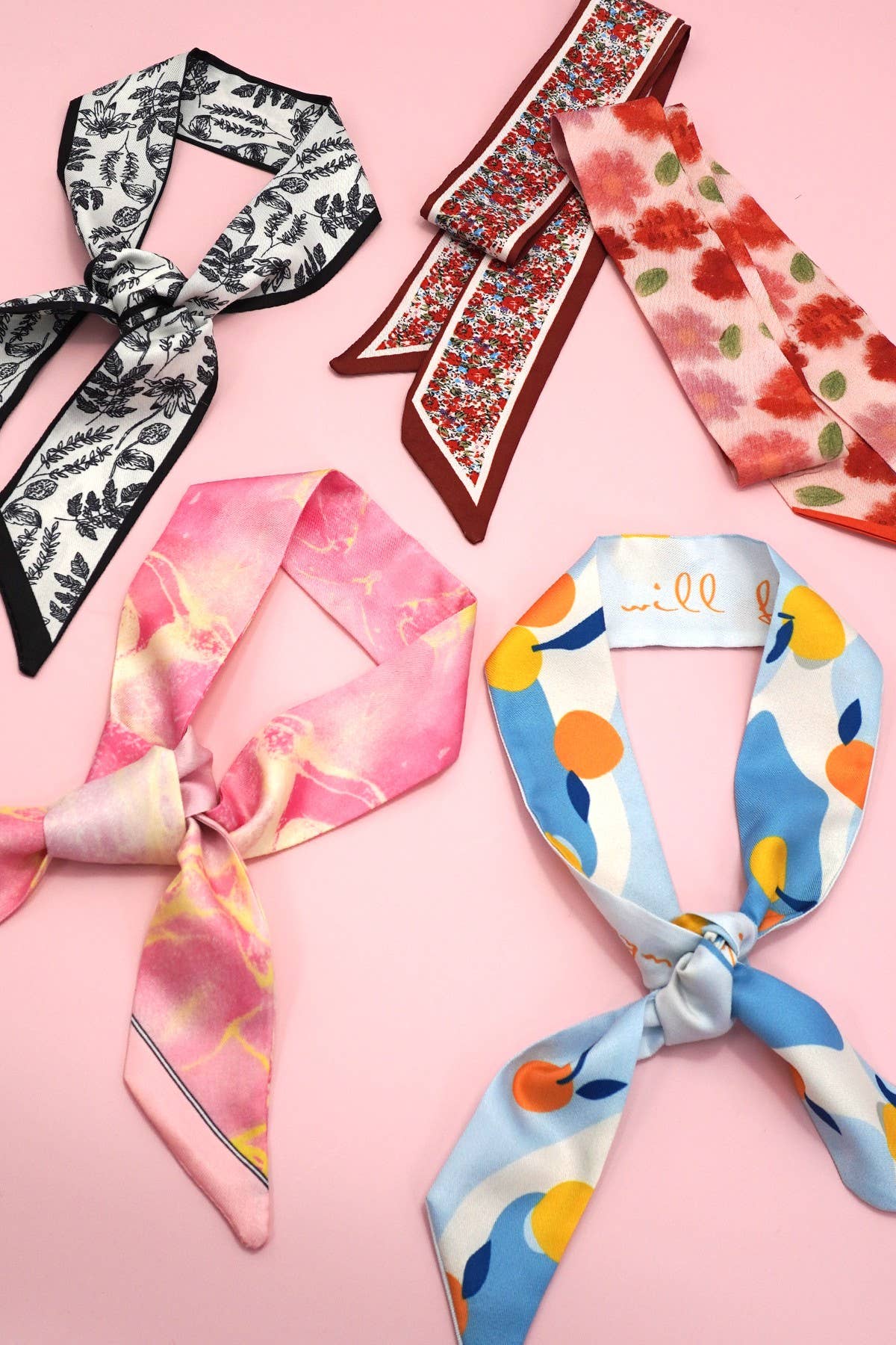 SOFT SILKY SKINNY TWILLY SCARF NECKLACE WRAP