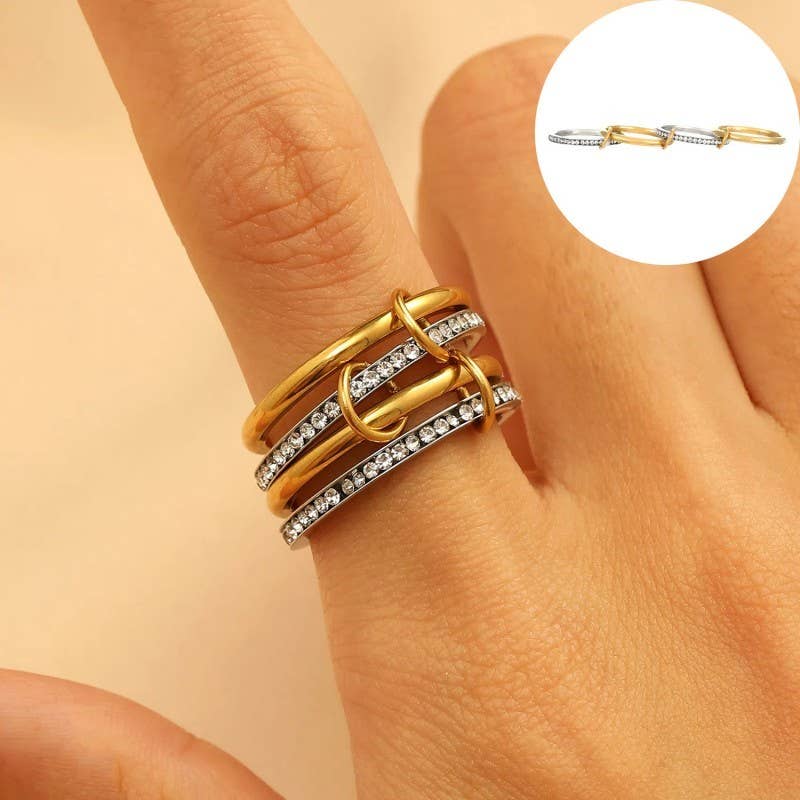 Stainless Steel Stackable Plain Band Rings Linked | 40R134 - Image 5