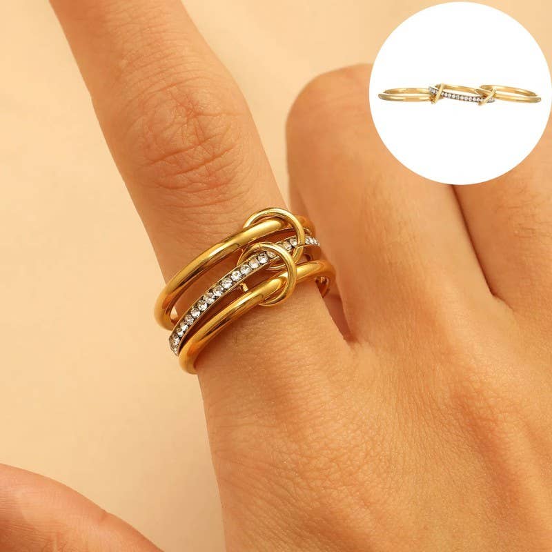 Stainless Steel Stackable Plain Band Rings Linked | 40R134 - Image 8