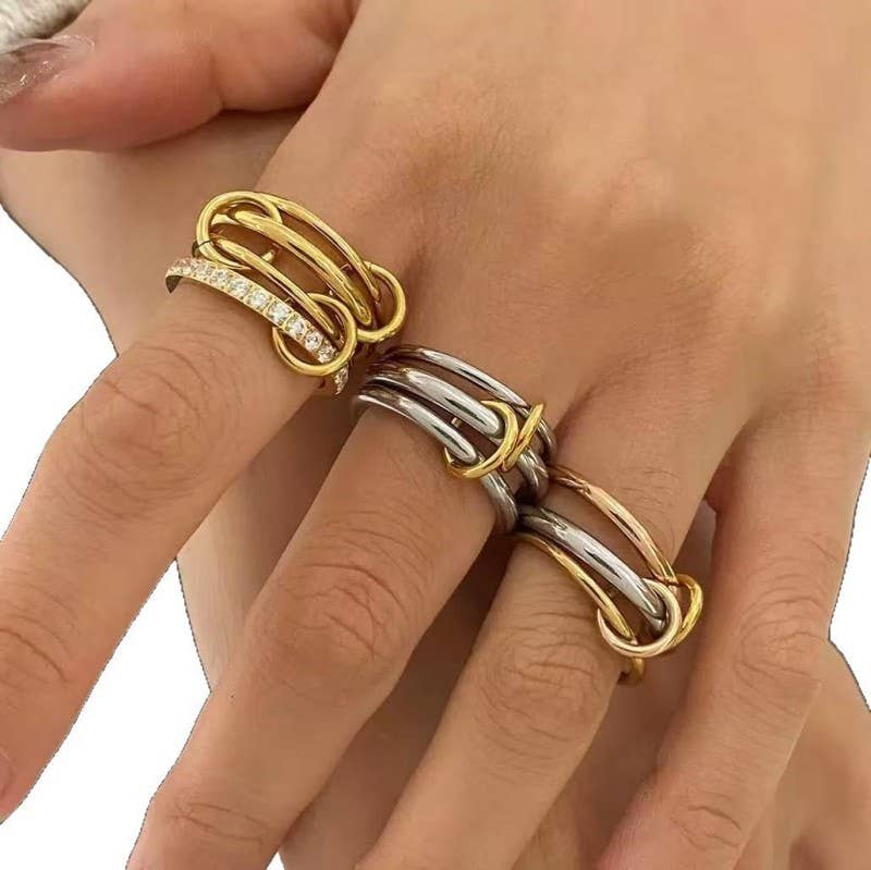 Stainless Steel Stackable Plain Band Rings Linked | 40R134 - Image 9