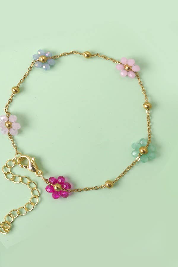 SUMMER MULTI BEADED FLOWER CHARM BRACELETS - Image 2
