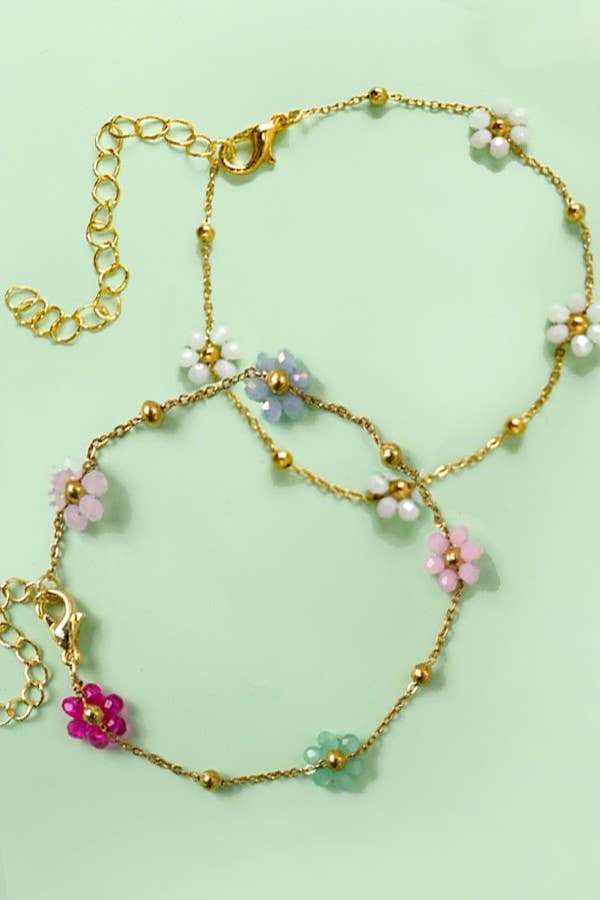 SUMMER MULTI BEADED FLOWER CHARM BRACELETS - Image 4