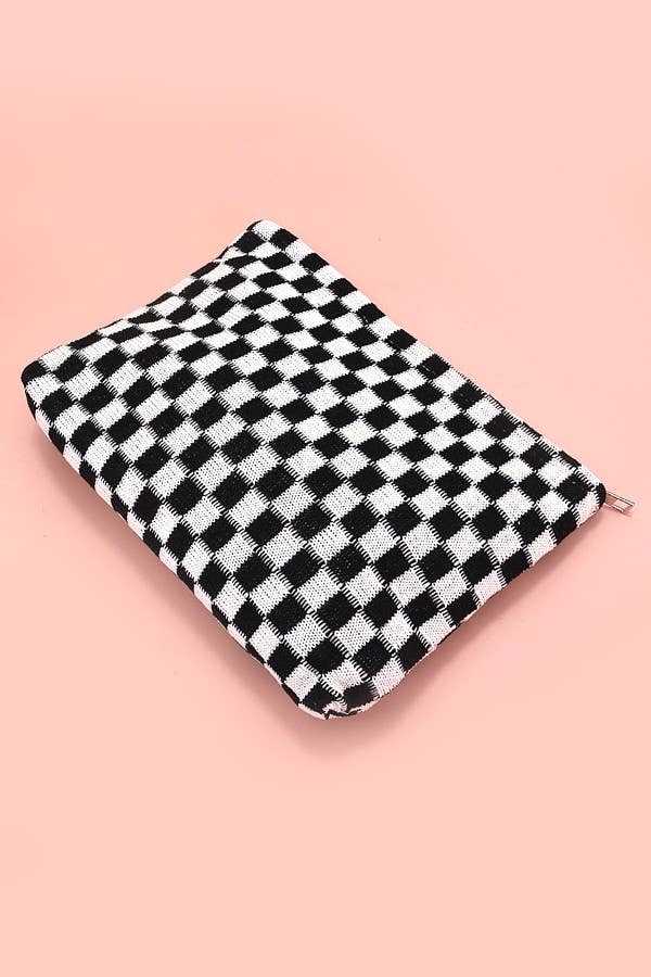 TRAVEL CHECKER MAKEUP COSMETIC POUCH BAG - Image 13