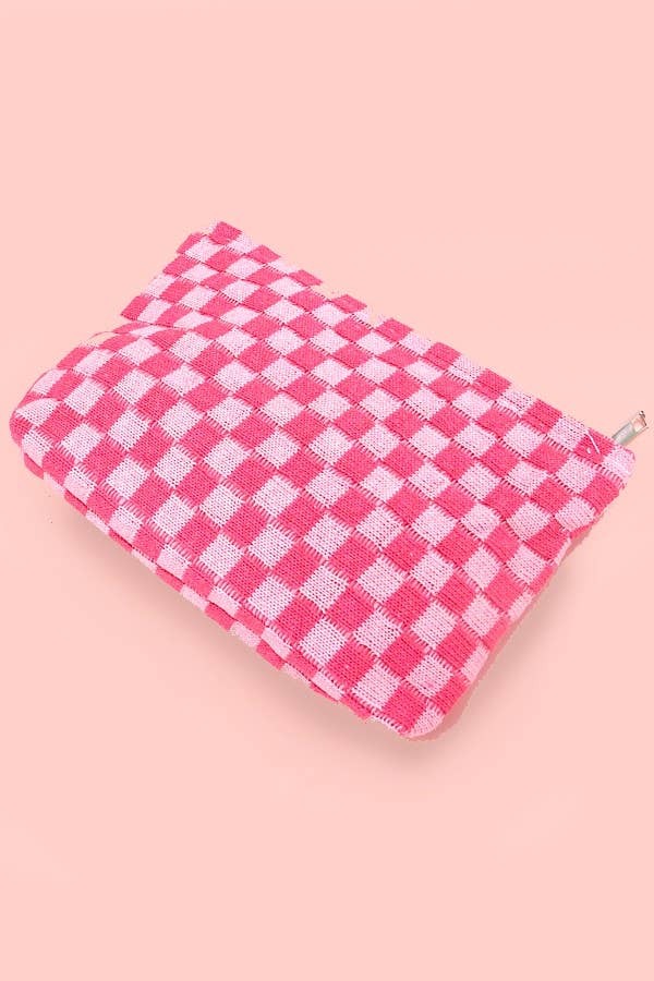 TRAVEL CHECKER MAKEUP COSMETIC POUCH BAG - Image 14