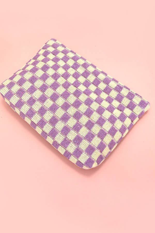 TRAVEL CHECKER MAKEUP COSMETIC POUCH BAG - Image 17