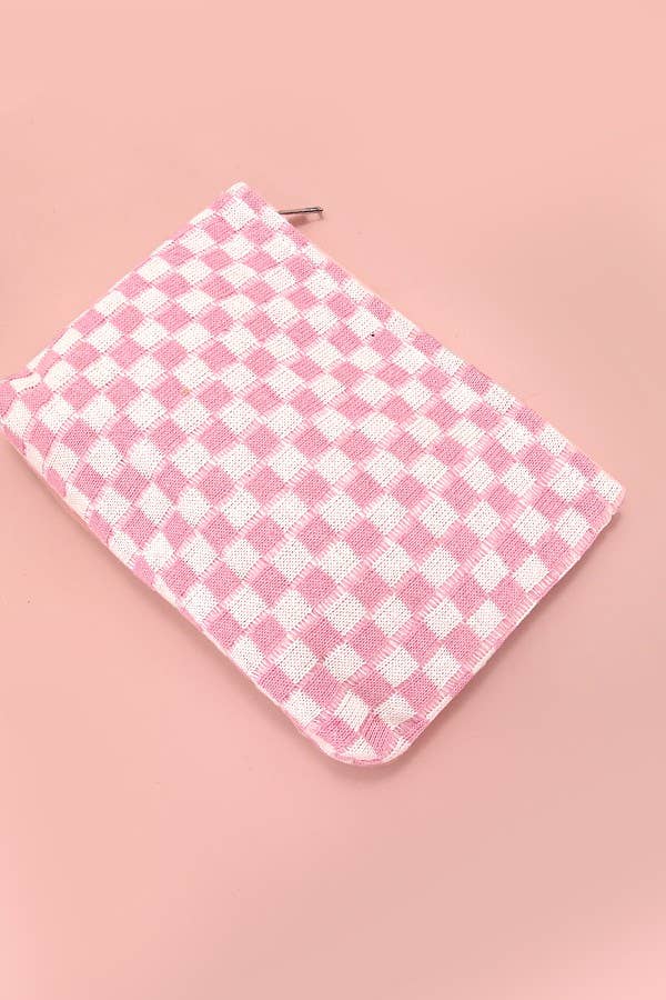 TRAVEL CHECKER MAKEUP COSMETIC POUCH BAG - Image 4