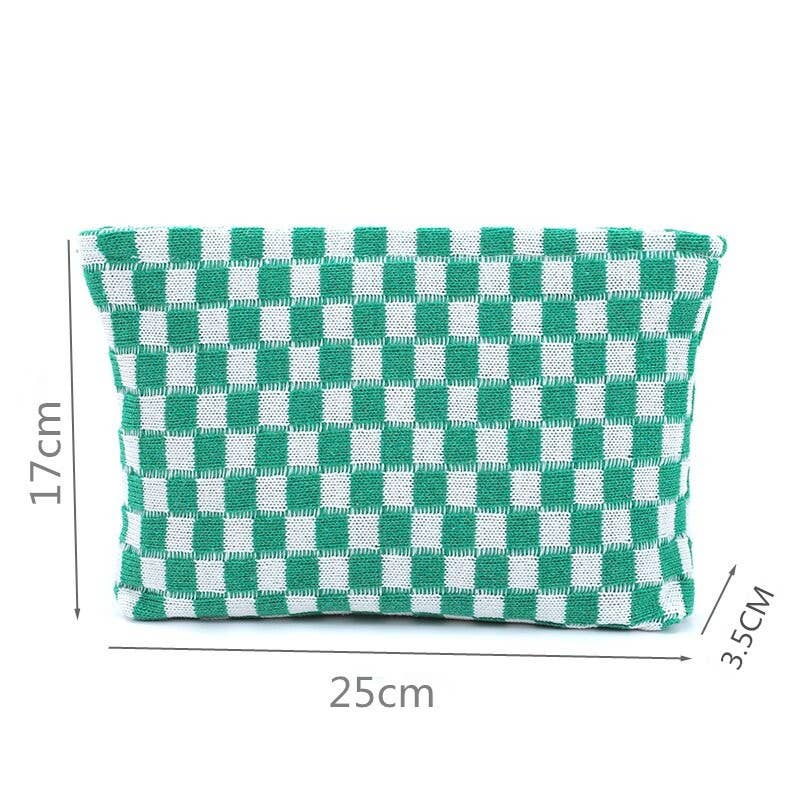 TRAVEL CHECKER MAKEUP COSMETIC POUCH BAG - Image 8
