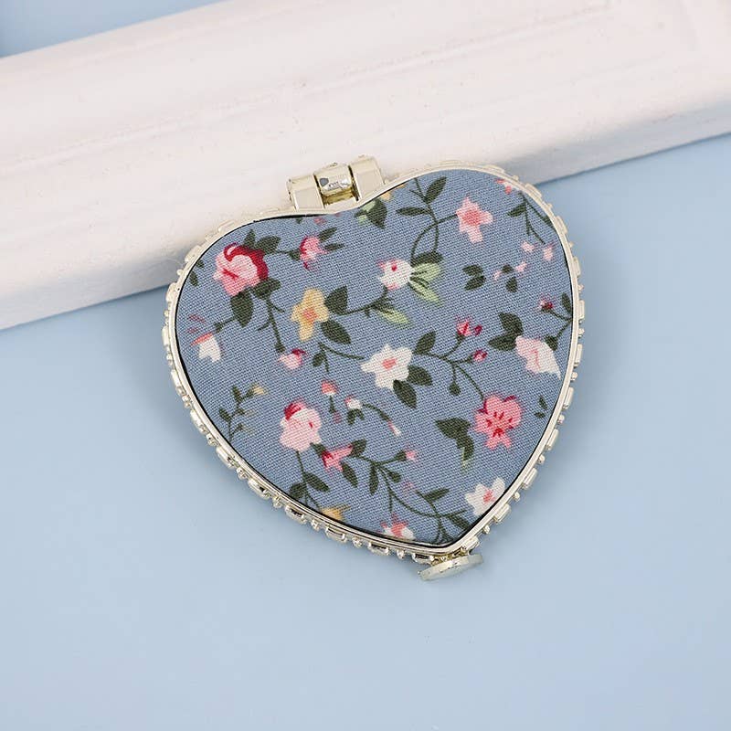 TRAVEL POCKET COMPACT HANDHELD FLORAL MIRROR - Image 4