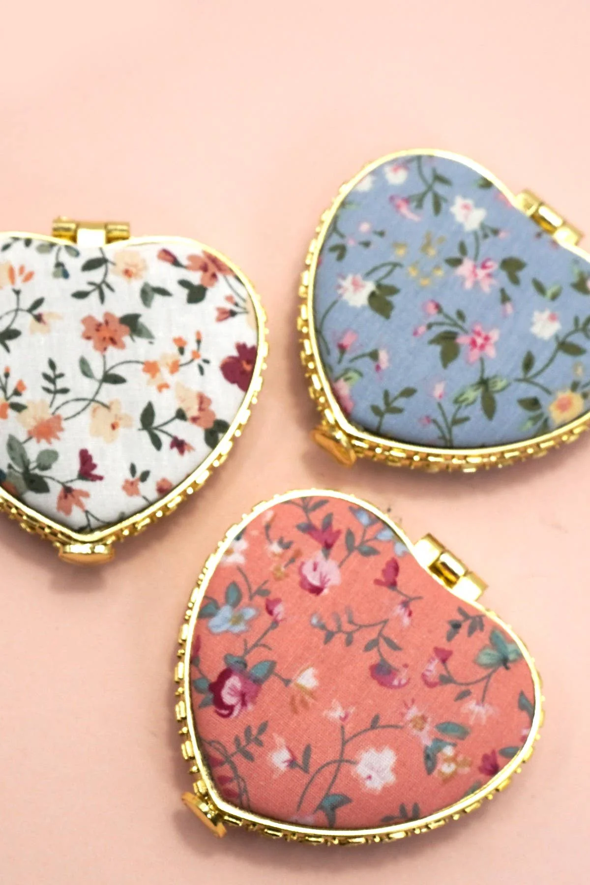 TRAVEL POCKET COMPACT HANDHELD FLORAL MIRROR - Image 6