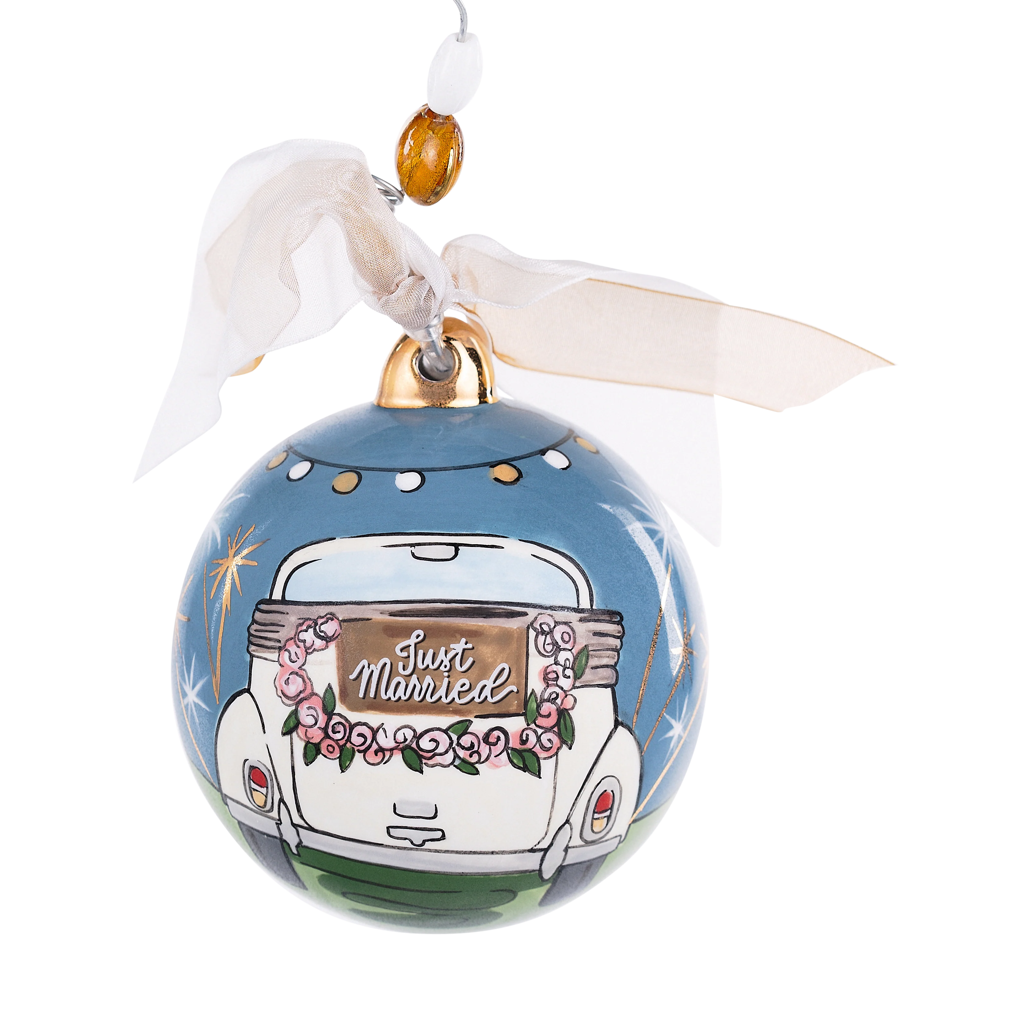 Just Married Sparklers Holiday Ornament