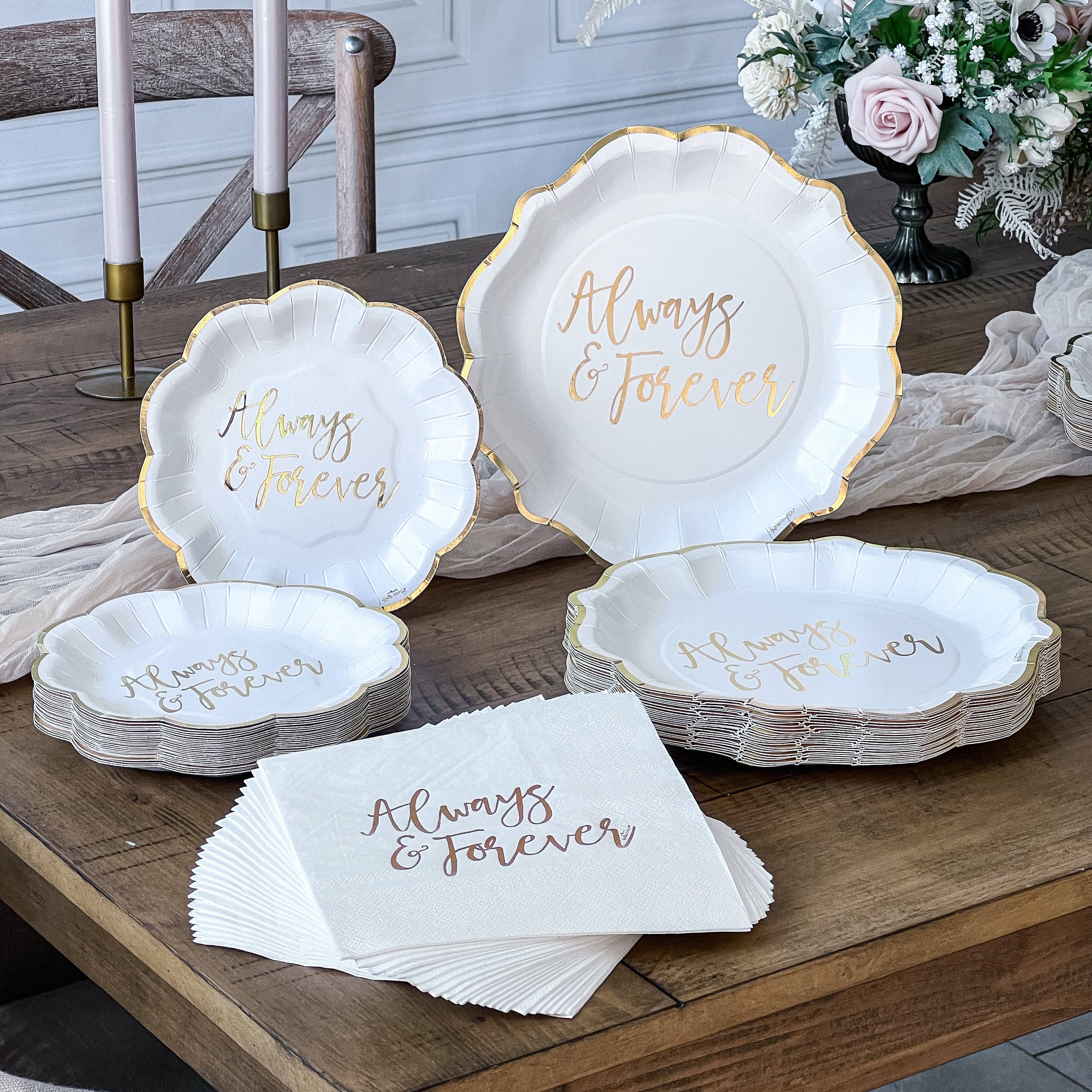 Always & Forever 72 Piece Party Tableware Set (24 Guests) - Image 2