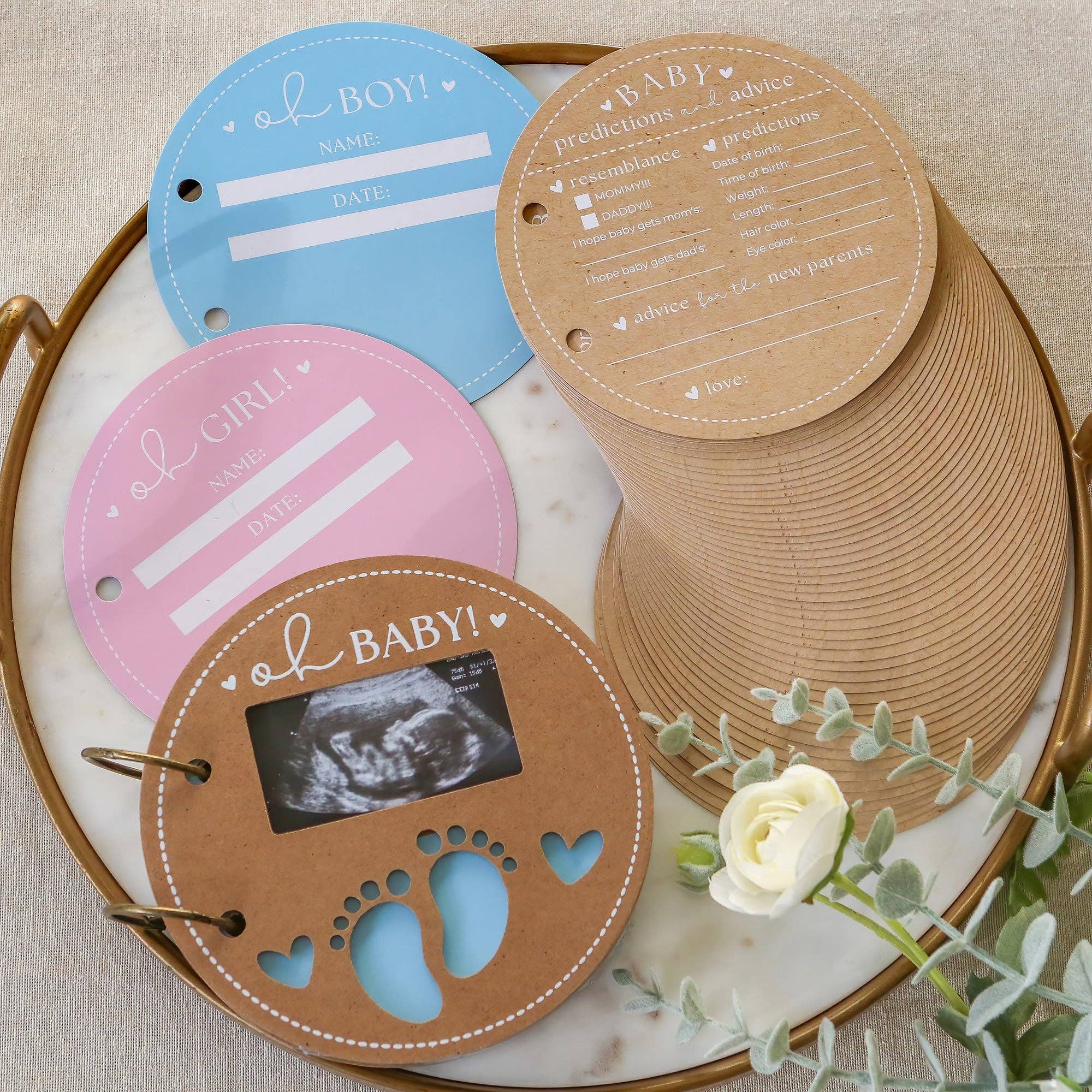 Baby Shower Prediction Advice Card Keepsake Book