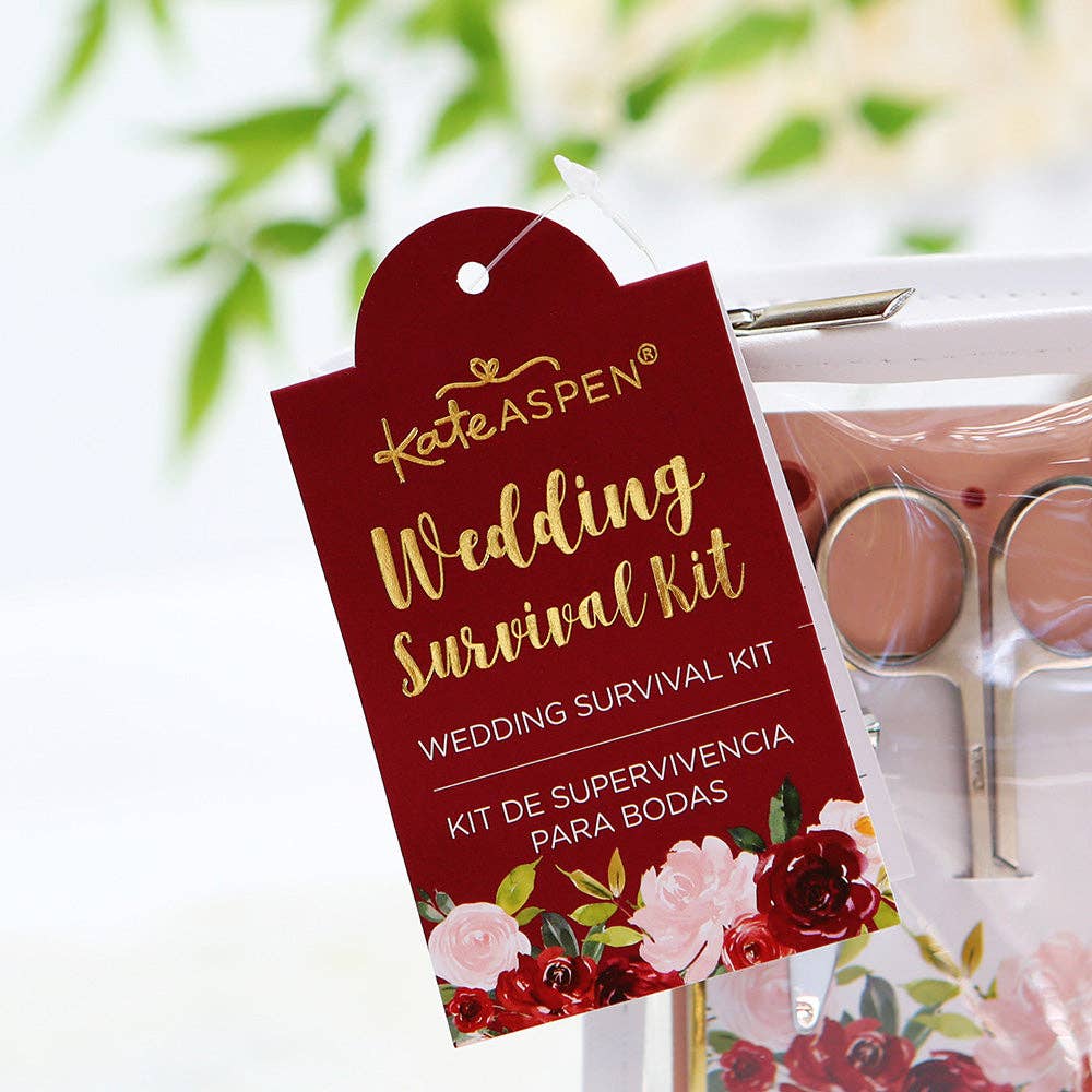 Burgundy Blush Floral Wedding Survival Kit - Image 5