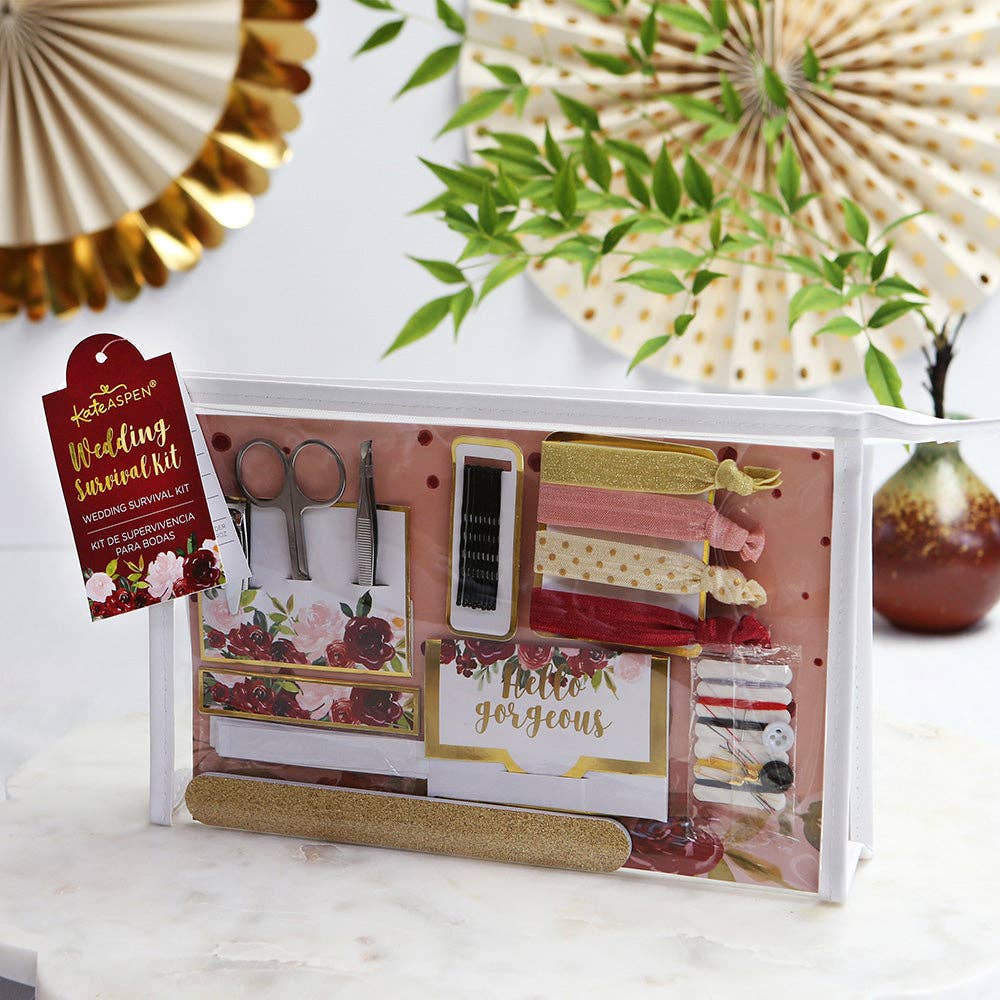 Burgundy Blush Floral Wedding Survival Kit - Image 9