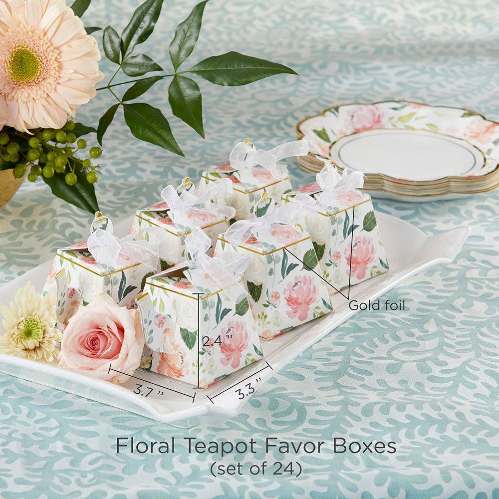 Floral Teapot Favor Box (Set of 24) - Image 10