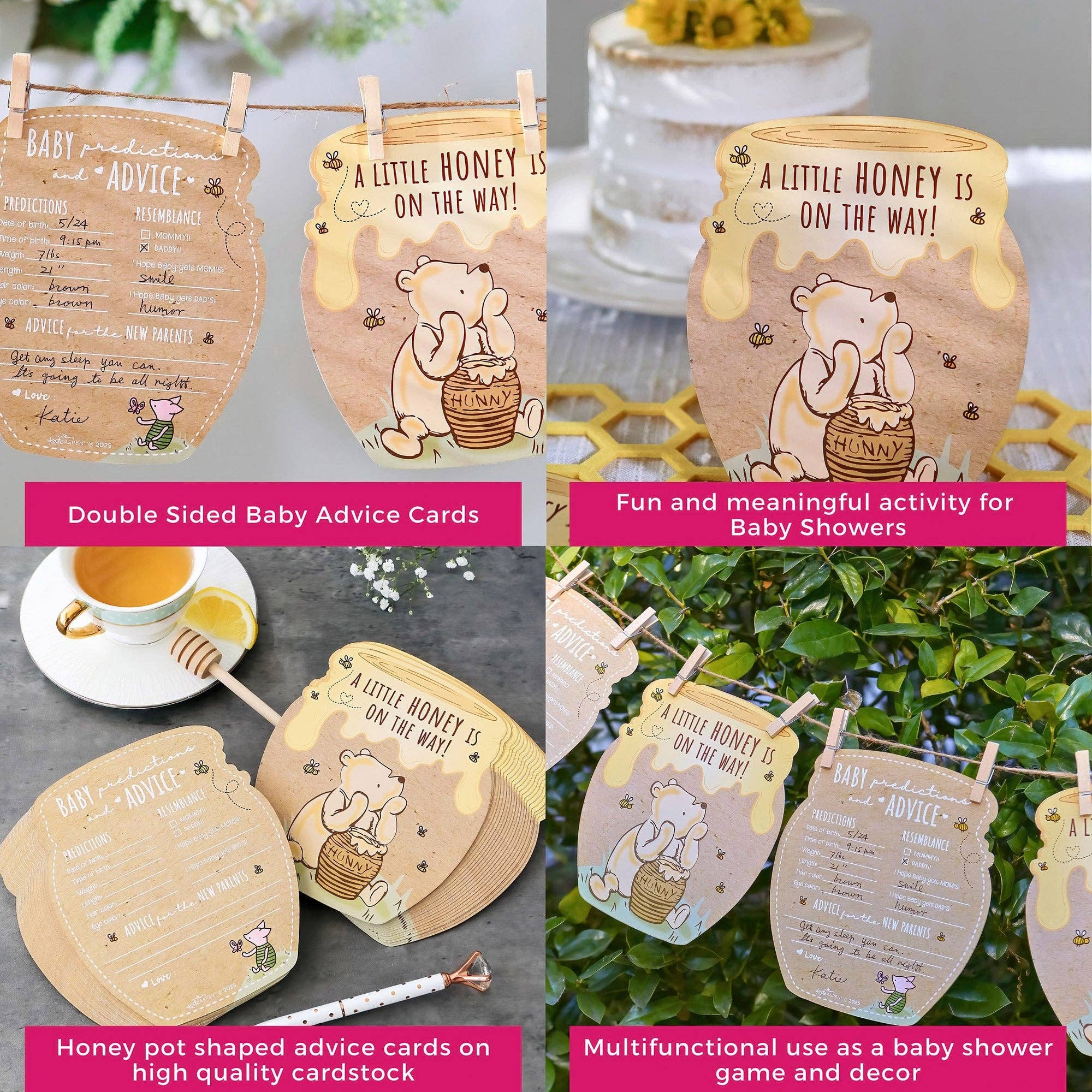 Honey Bear 50pc Cardstock Baby Shower Game Set - Image 5