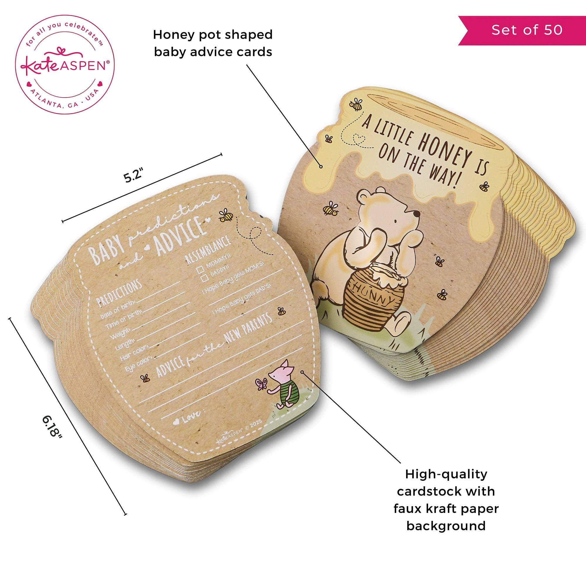 Honey Bear 50pc Cardstock Baby Shower Game Set - Image 6