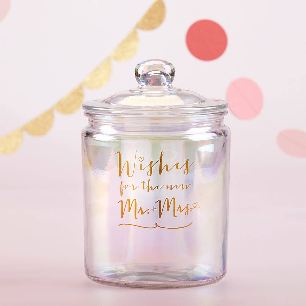 Irredescent Wedding Wish Jar with Heart-Shaped Cards - Image 4