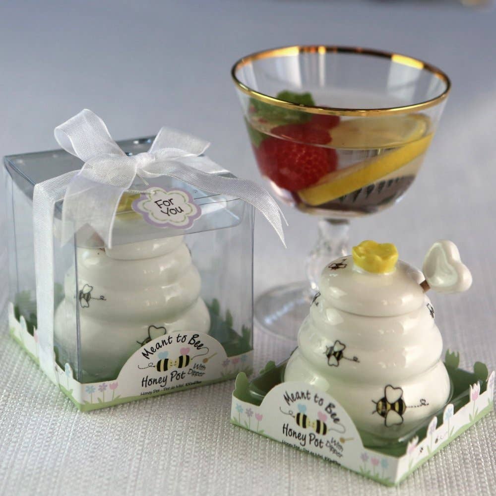"Sweet As Can Bee" Ceramic Honey Pot with Wooden Dipper - Image 5