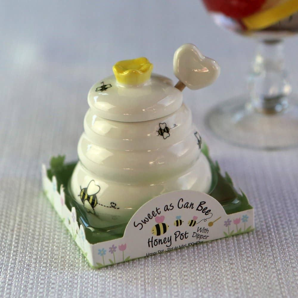 "Sweet As Can Bee" Ceramic Honey Pot with Wooden Dipper - Image 6