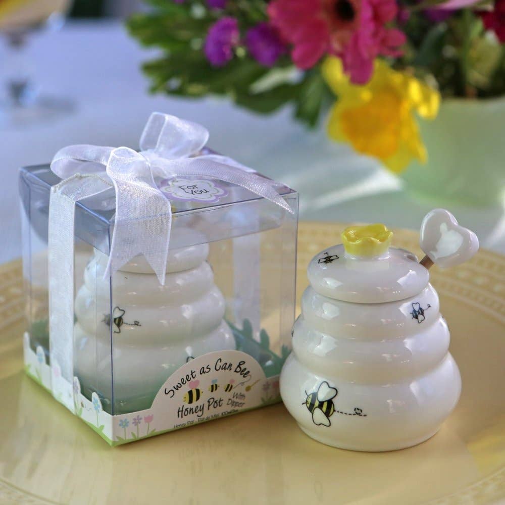 "Sweet As Can Bee" Ceramic Honey Pot with Wooden Dipper - Image 7
