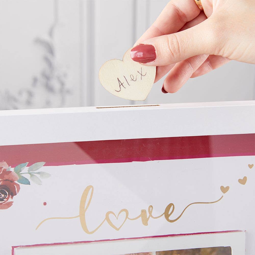 Wedding Guest Book Alternative - Burgundy Blush Floral - Image 3