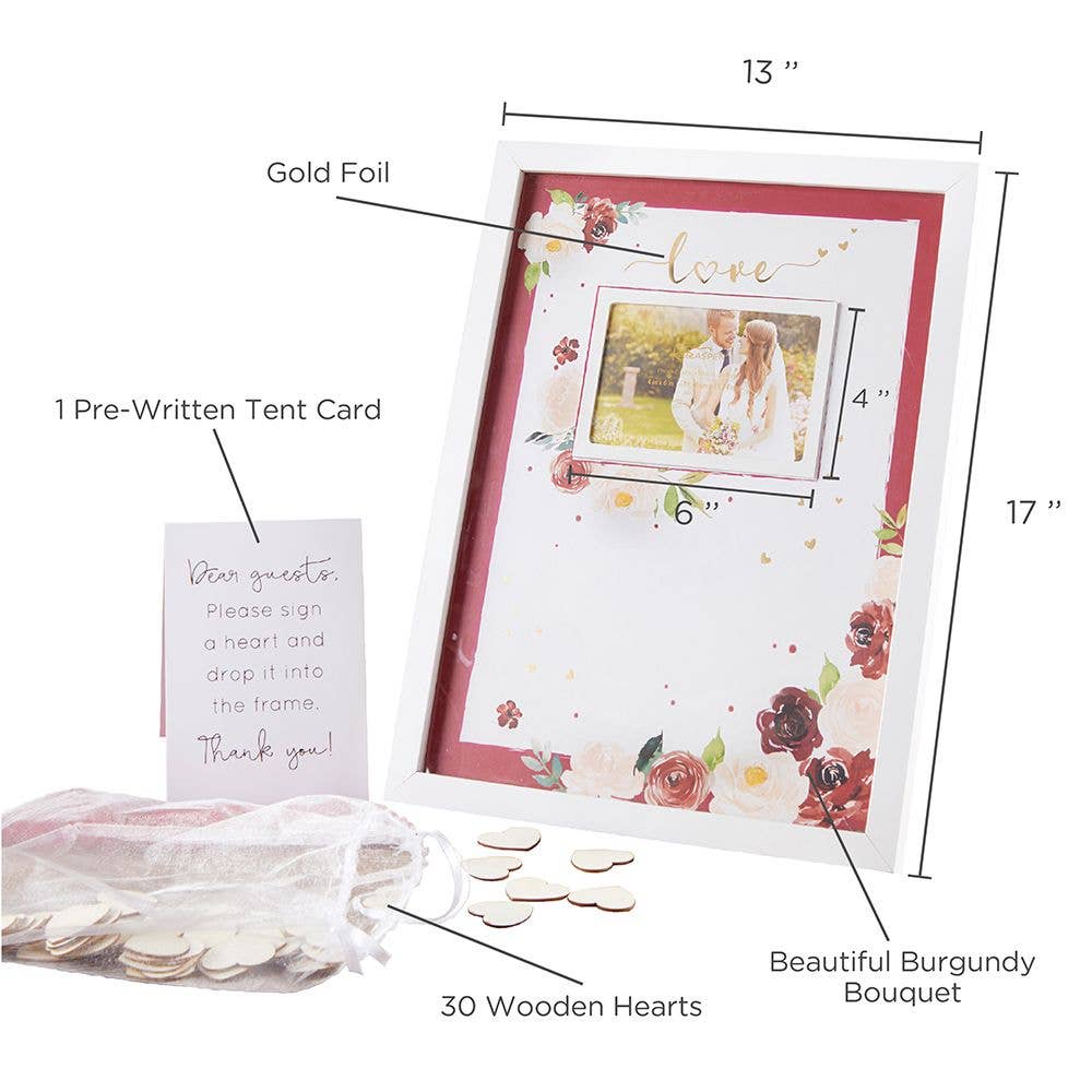 Wedding Guest Book Alternative - Burgundy Blush Floral - Image 4