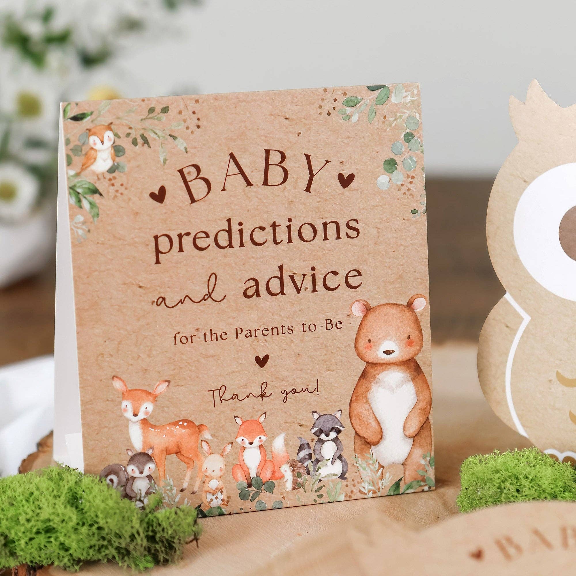 Woodland Baby Shower Advice Card Set - Image 4