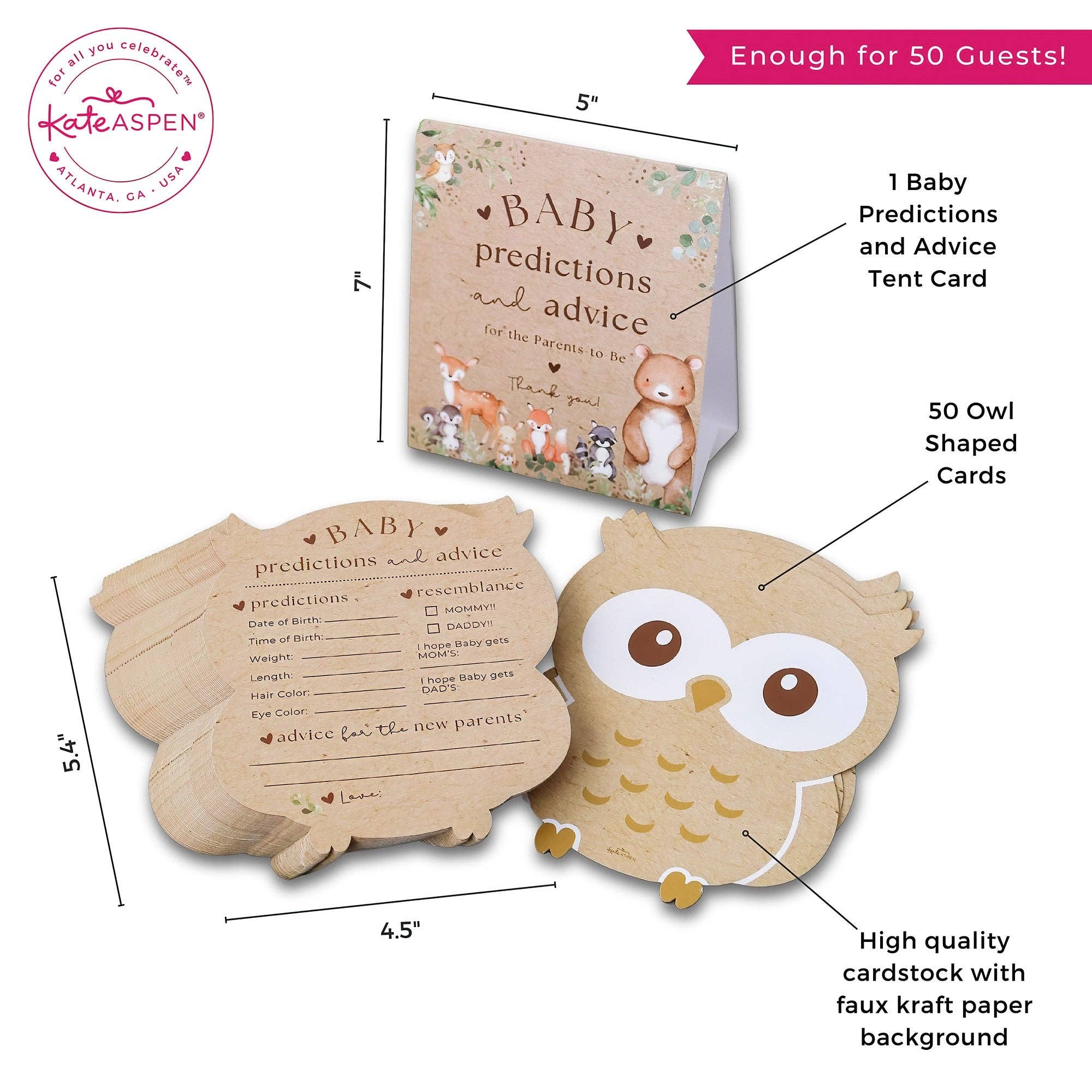 Woodland Baby Shower Advice Card Set - Image 6