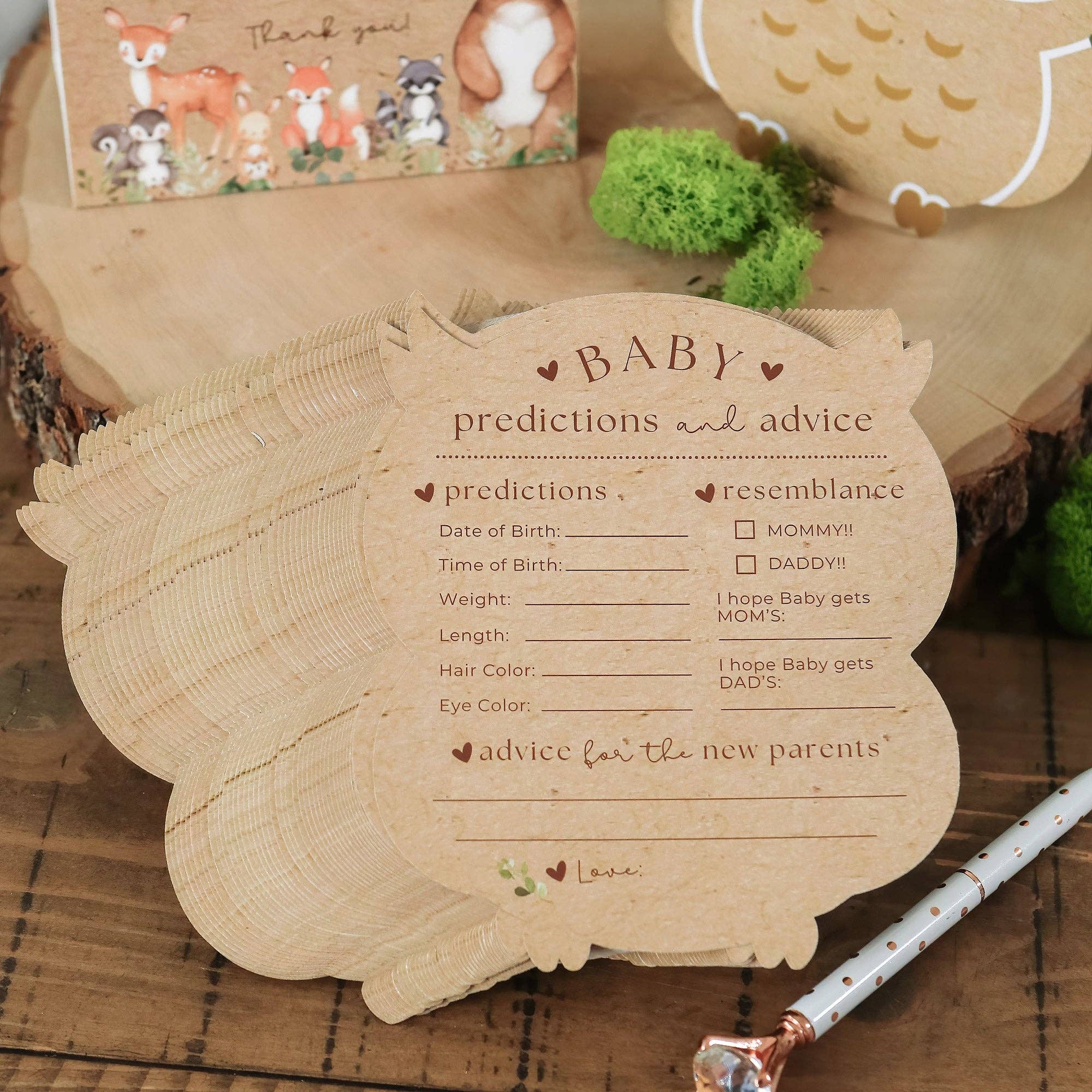 Woodland Baby Shower Advice Card Set - Image 7