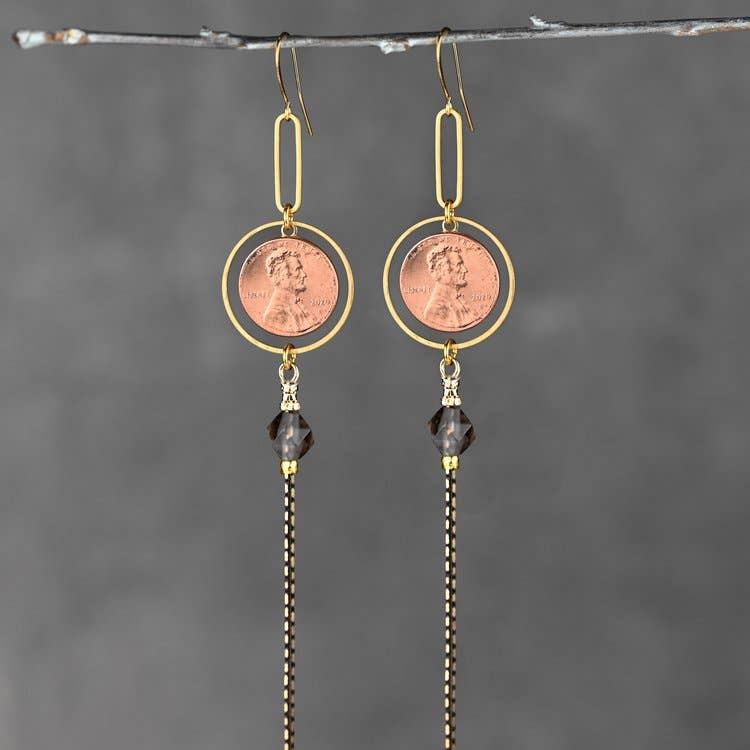 A Lucky Penny For Your Thoughts Earrings - Image 3