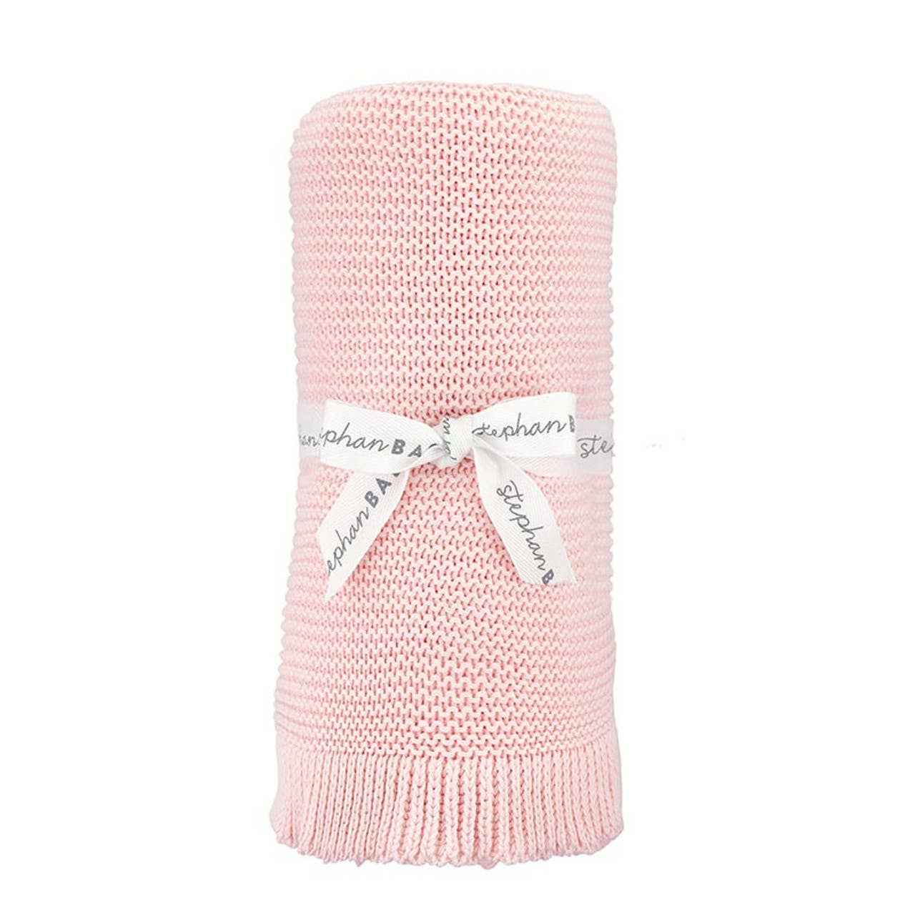 Knit Blankets with Ruffle - Pink: 100% cotton / 40" W x 32" H - Image 3