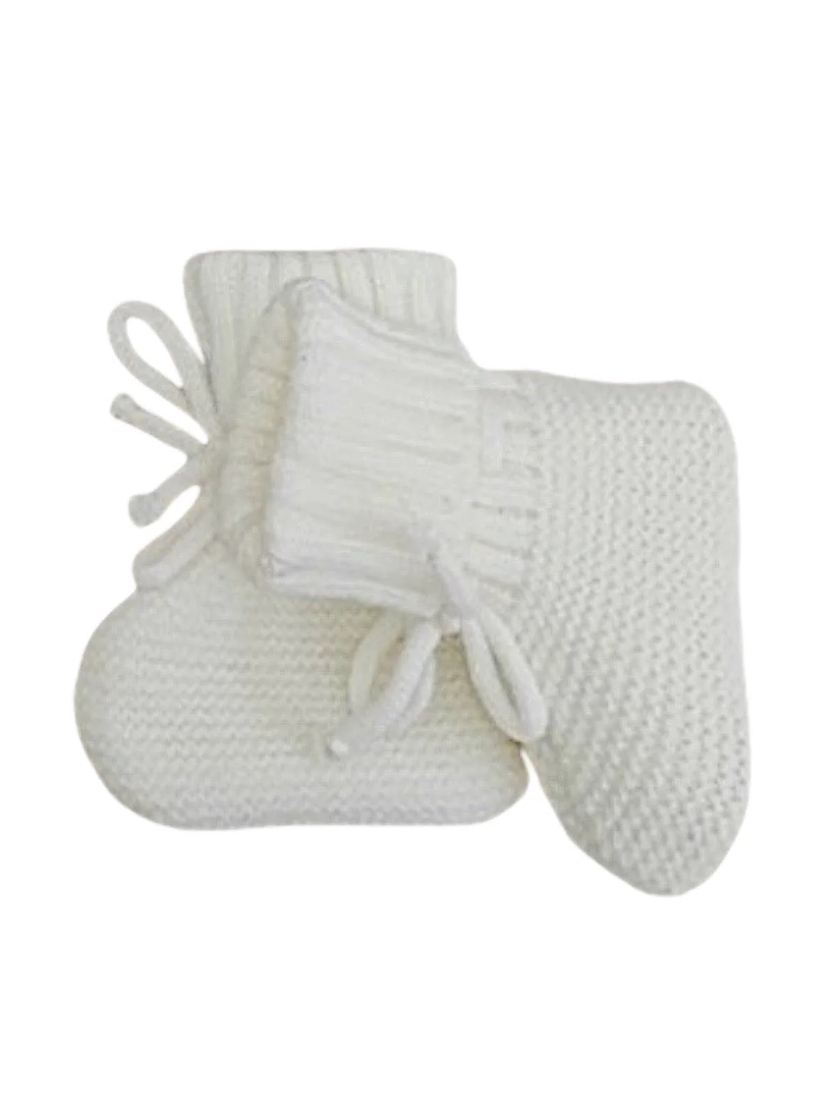 Knit Booties, White: 0 - 6 mo. - Image 2