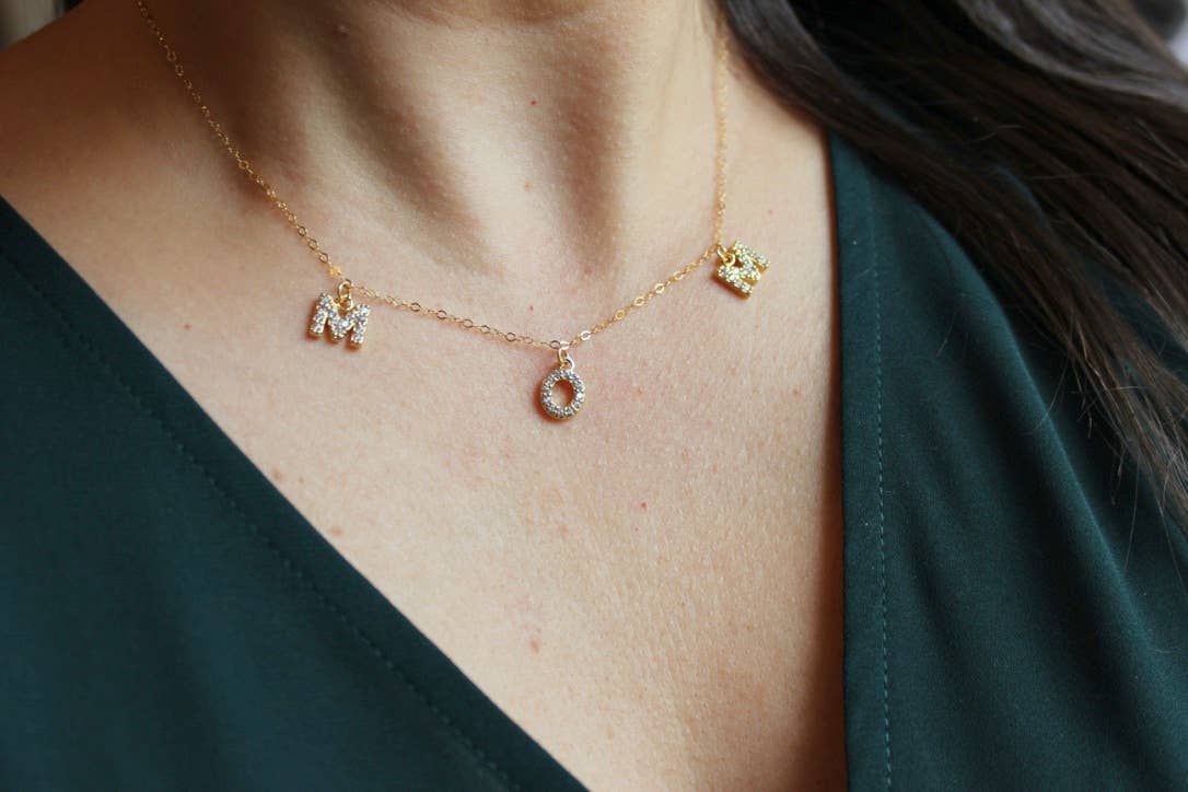 Gold Mom Necklace, Gold MOM Jewelry - Image 5